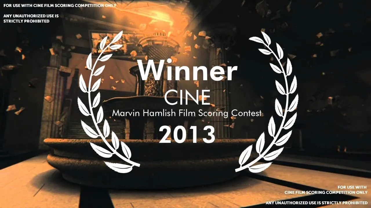 Virtus Vitae title card with laurels: Winner, CINE Marvin Hamlisch Film Scoring Contest 2013